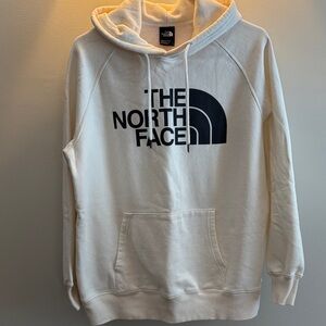 The North Face Women’s cream Hoodie with navy logo